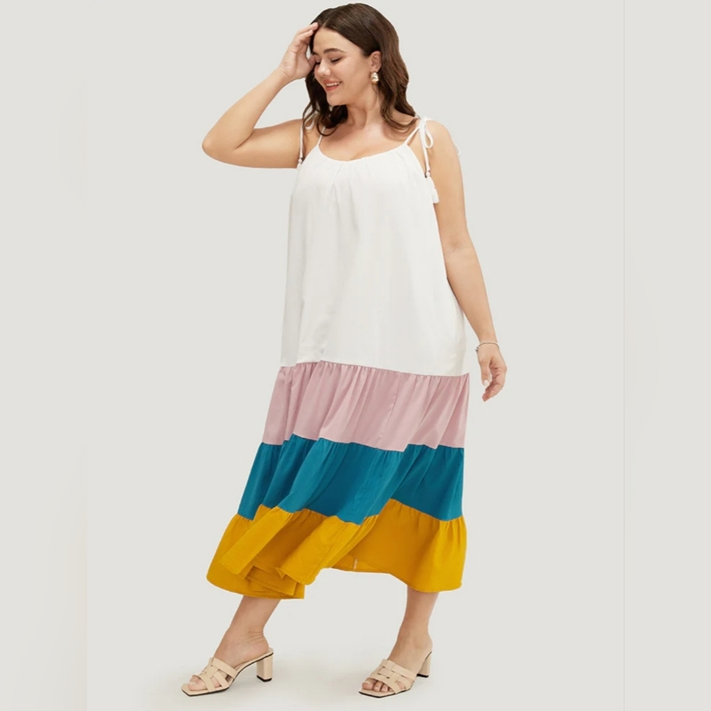 Colour Block Maxi Sundress with POCKETS